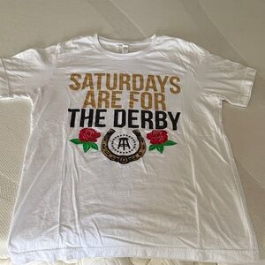 Saturdays Are For The Derby White Graphic Tee - Barstool Sports